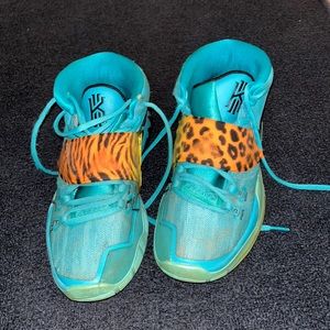 Kyrie Irving VI aqua, orange, and cheetah!